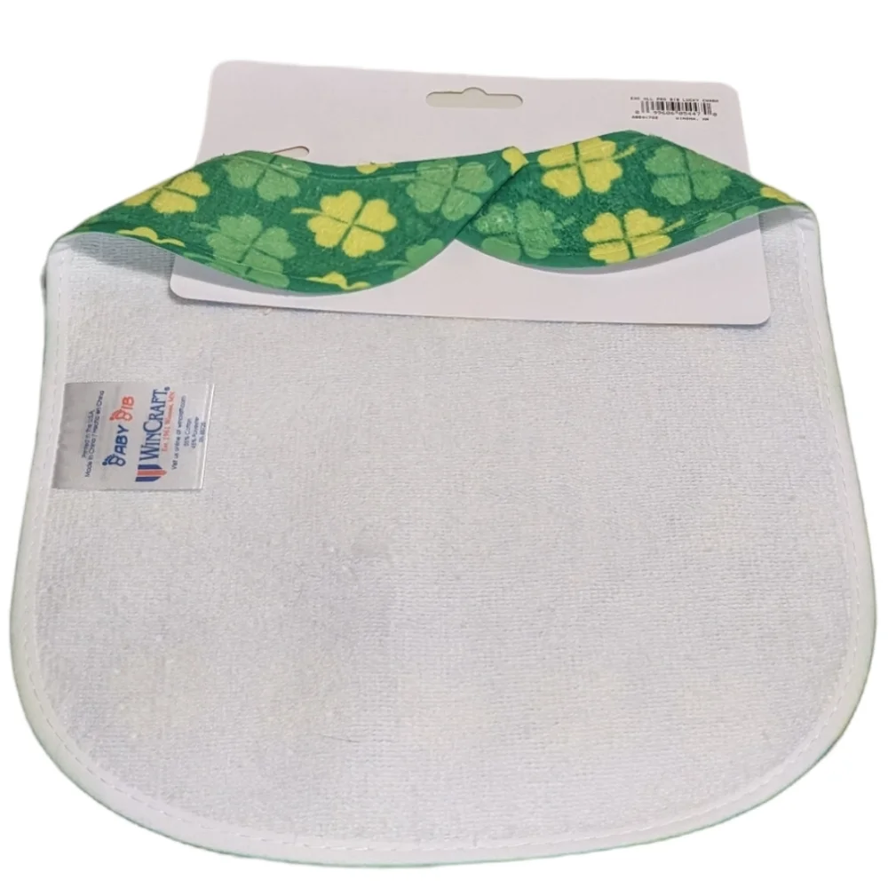 Wincraft Lucky Charm Green & Yellow Shamrock Clover Irish All Pro Baby Bib NWT